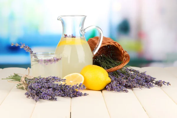 Lavender lemonade, on bright background — Stock Photo, Image