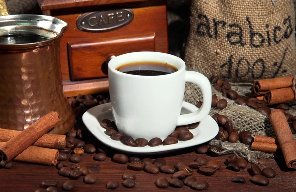 Turek a detailním šálek kávy — Stock fotografie