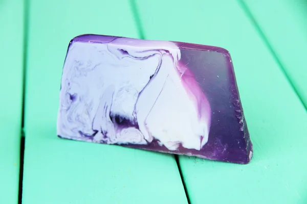 Piece of handmade soap, on bright background — Stock Photo, Image