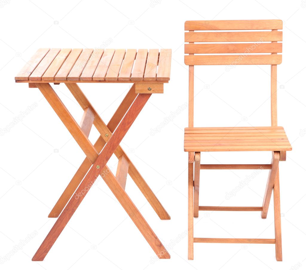 Wooden table with chair