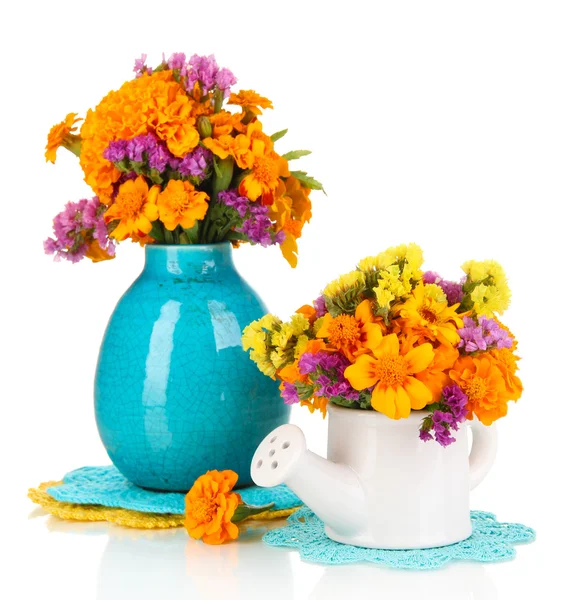 Bouquets of marigold flowers isolated on white — Stock Photo, Image