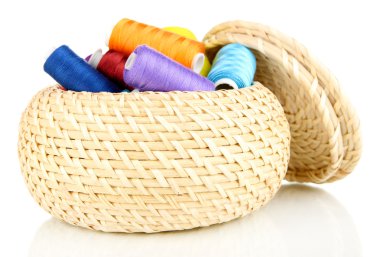 hasır sepet ile üzerine beyaz izole iğne işi'den aksesuarlar