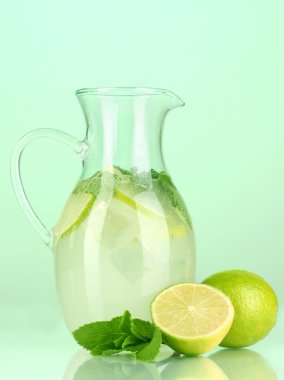 limonata sürahi turkuaz zemin üzerine yapılan