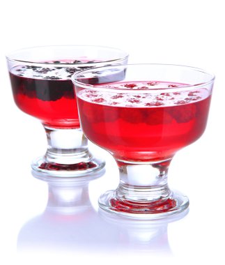 taze çilek beyaz izole ile jöle