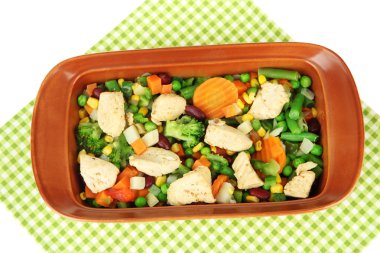 ile üzerine beyaz izole et ve sebze güveç