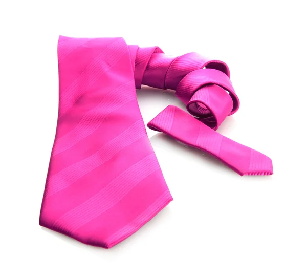 Pink tie isolated on white — Stock Photo, Image