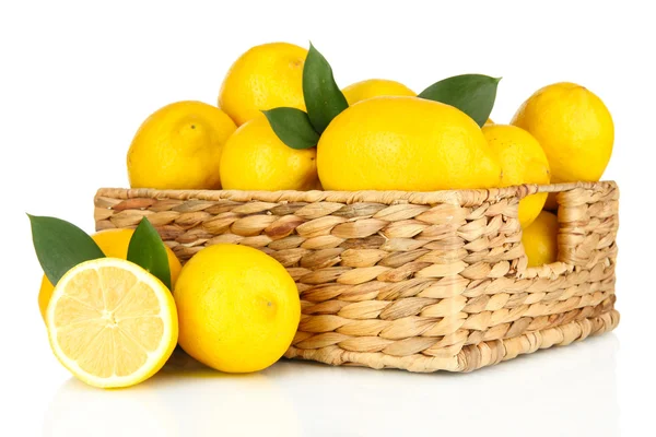 Ripe lemons isolated on white — Stock Photo, Image