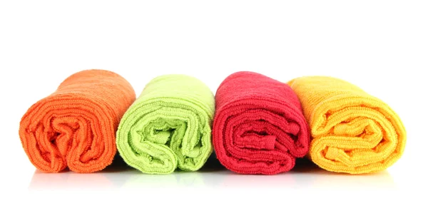 Colorful towels isolated on white — Stock Photo, Image