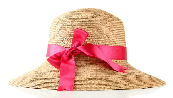 Hermoso sombrero de verano, aislado en blanco —  Fotos de Stock