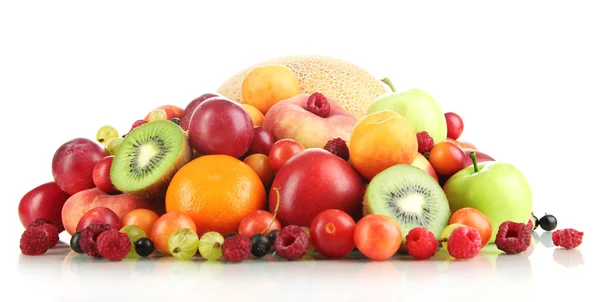 Assortment of juicy fruits, isolated on white — Stock Photo, Image