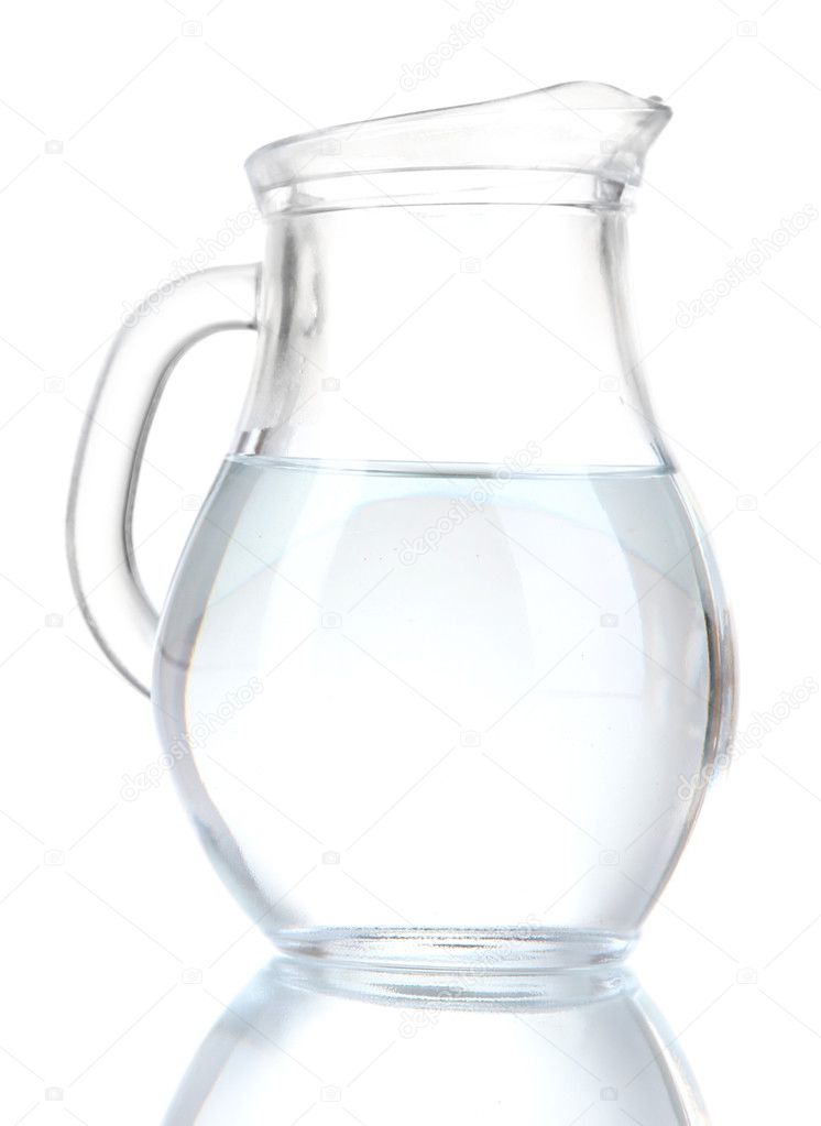 Premium Photo  Pouring water from glass pitcher isolated on white