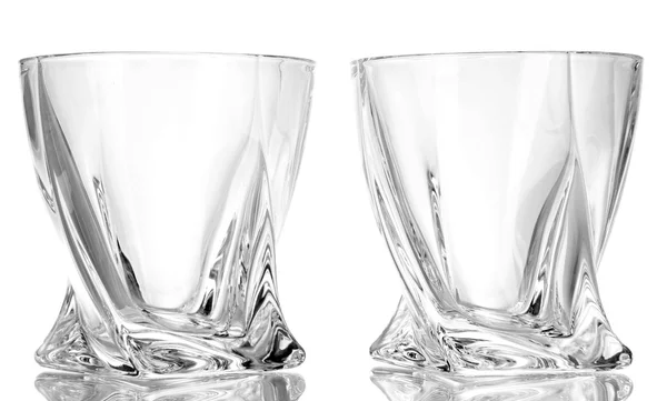 Lege glazen, geïsoleerd op wit — Stockfoto