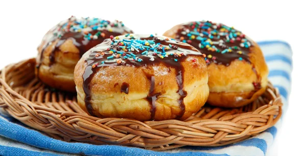 üzerine beyaz çikolata, lezzetli donuts izole