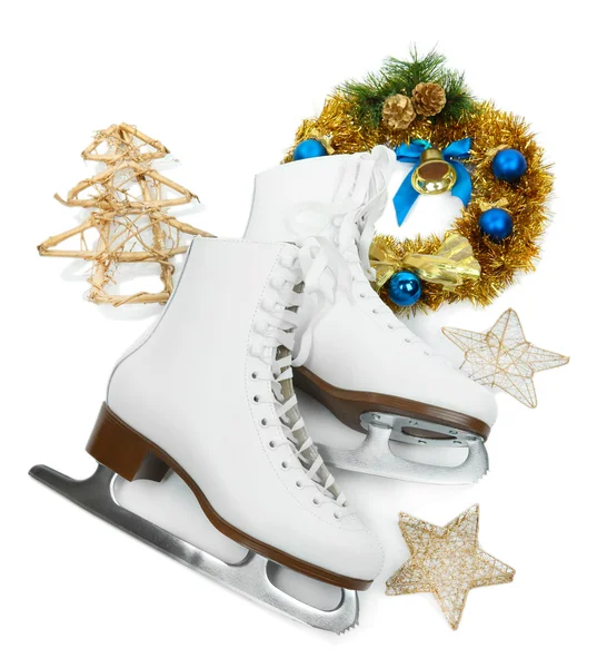 Figuur schaatsen geïsoleerd op wit — Stockfoto