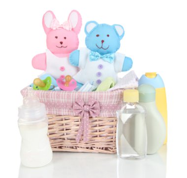 beyaz izole bebek aksesuarları