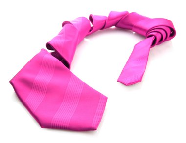 pembe kravatı üzerinde beyaz izole
