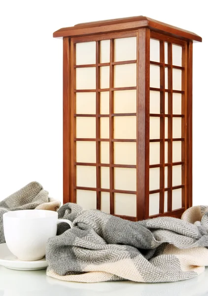 Lámpara de mesa japonesa aislada en blanco —  Fotos de Stock