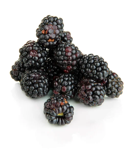 Ripe blackberries isolated on white — Stock Photo, Image