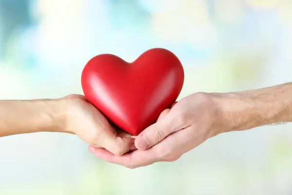 Heart in hands on light background — Stock Photo, Image