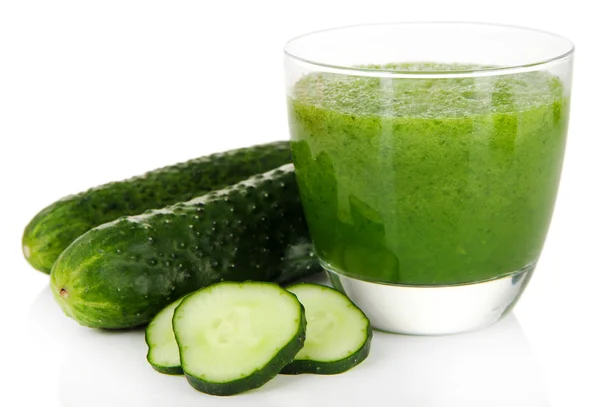 Green vegetable juice isolated on white — Stock Photo, Image