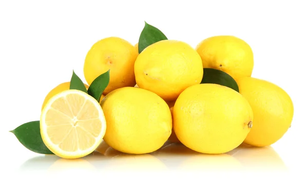 Ripe lemons isolated on white — Stock Photo, Image