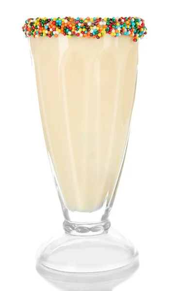 Delicioso batido aislado en blanco —  Fotos de Stock