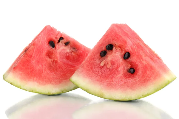 Sweet watermelon slices isolated on white — Stock Photo, Image