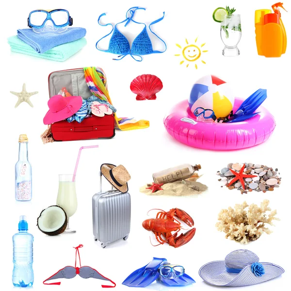 Collage of things for summer holiday — Stock Photo, Image