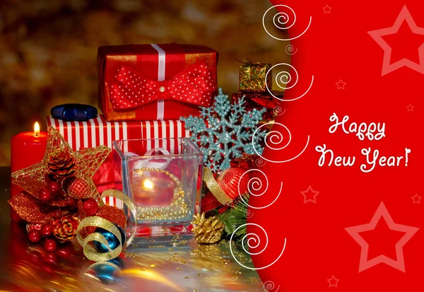 Decoración de Navidad y cajas de regalo —  Fotos de Stock