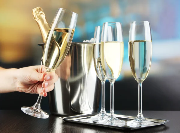 Şampanya gözlük Restoran — Stok fotoğraf