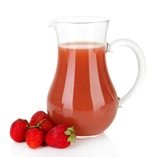 Delicious strawberry juice isolated on white — Stock Photo, Image