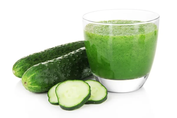 Green vegetable juice isolated on white — Stock Photo, Image