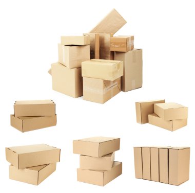 farklı kutular kolaj