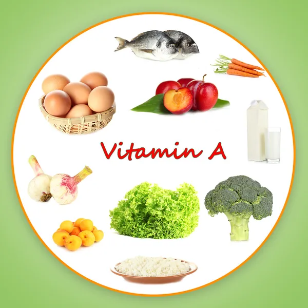 Products which contain vitamin A — Stock Photo, Image