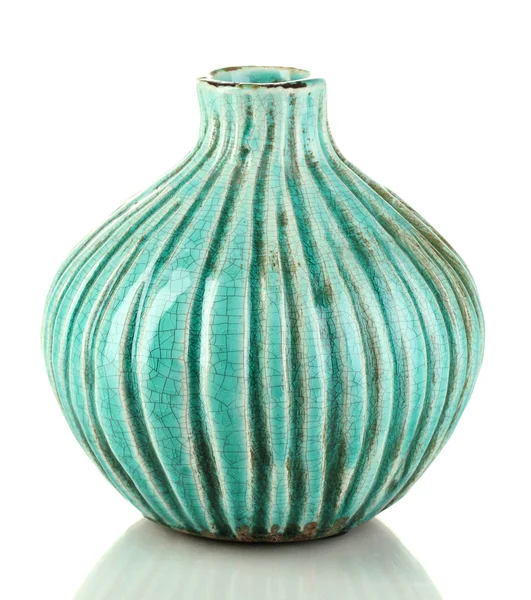 Decoratieve keramische vaas geïsoleerd op wit — Stockfoto