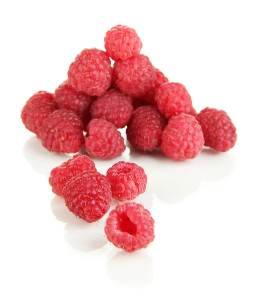 Ripe raspberries isolated on white — Stock Photo, Image