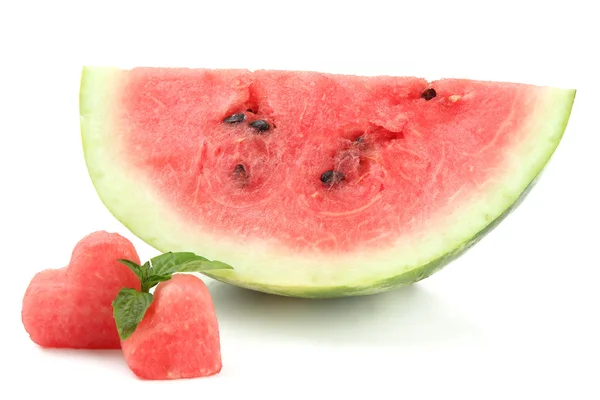 Färsk mogen vattenmelon isolerad på vit — Stockfoto