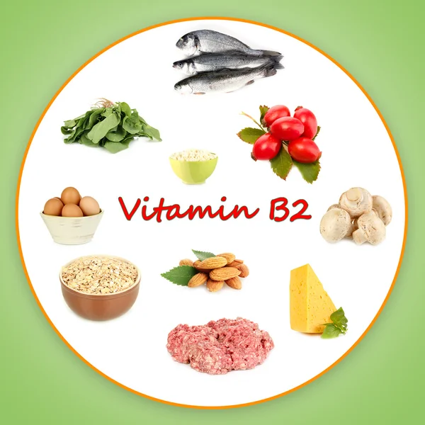 Productos que contienen vitamina B2 — Foto de Stock