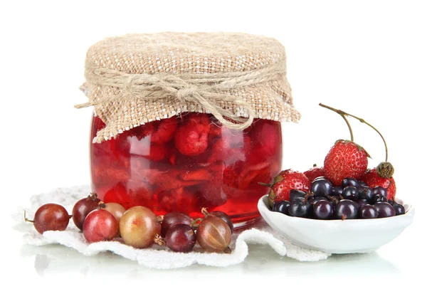 Home made berry jam isolated on white — Stok fotoğraf