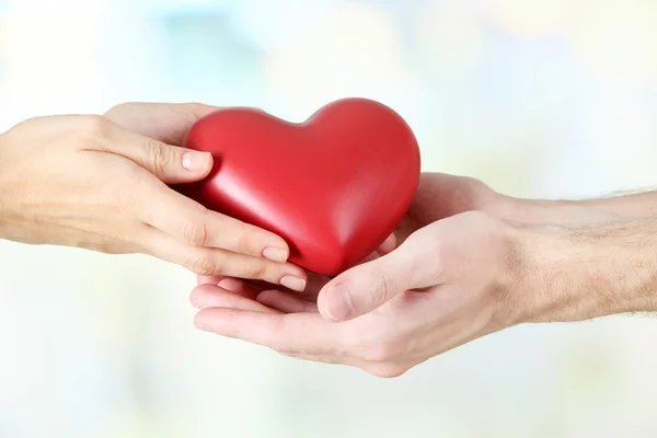 Heart in hands on light background — Stock Photo, Image