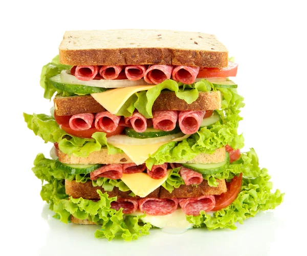 Huge sandwich, isolated on white — Stockfoto