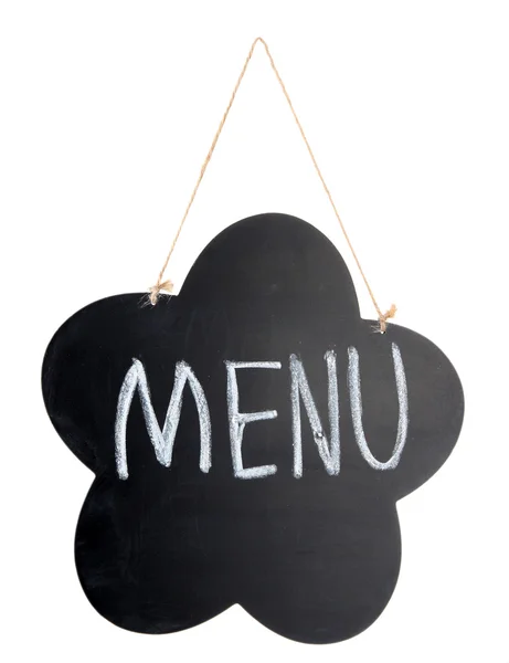 Chalkboard with sign isolated on white — Stock Photo, Image