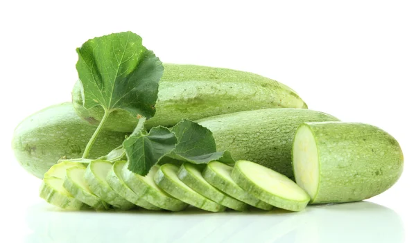 Sliced raw zucchini, isolated on white — Stock Photo, Image