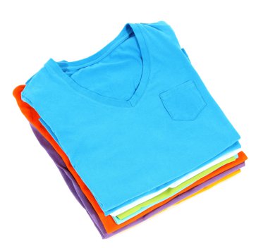 düzgünce katlanmış gömlek üzerine beyaz izole