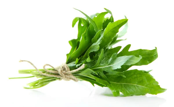 Fresh arugula, isolated on white — Stock Photo, Image