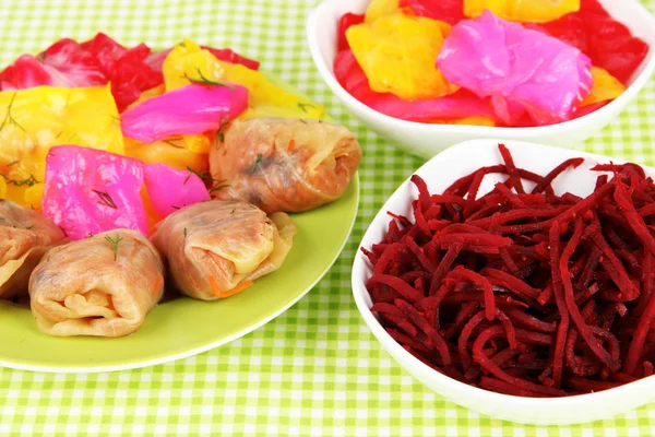 Stuffed cabbage rolls on table close-up — Stock Photo, Image