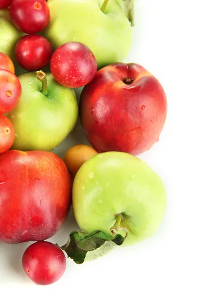 Assortment of juicy fruits, isolated on white — Stock Photo, Image