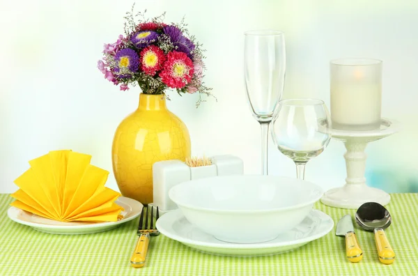 Beautiful table setting for breakfast — Stock Photo, Image