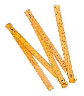 cetvel üzerinde beyaz izole katlama