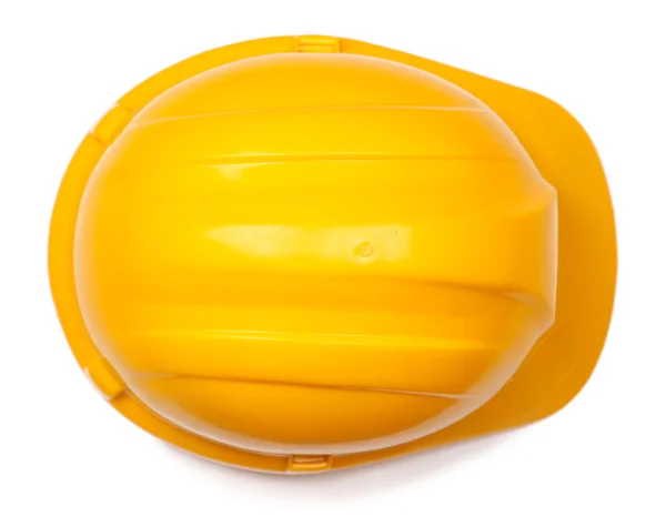 Capacete amarelo isolado no branco — Fotografia de Stock